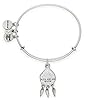 Alex and Ani Path of Symbols Expandable Bangle for Women, Dreamcatcher Charm, Rafaelian Silver Finish, 2 to 3.5 in