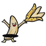 EMBROBOF Bare Banana Patch – 2.75 inches, Cool Banana Iron On Patch – Embroidered Funny Iron On Patches for Adults