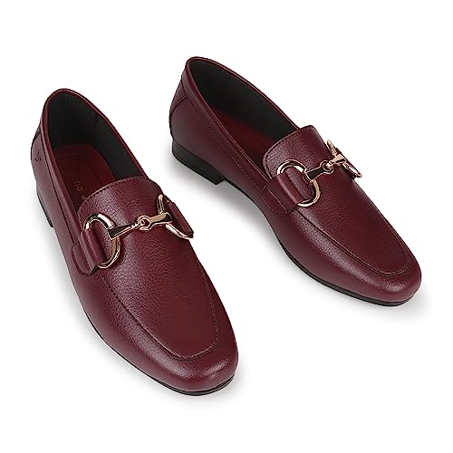 Image of YOHO Bliss Comfortable Slip On Formal Buckle Loafer for Women | Stylish Fashion Moccasins Range | Cushioned Footbed Finish | Flexible and Office Wear Shoe