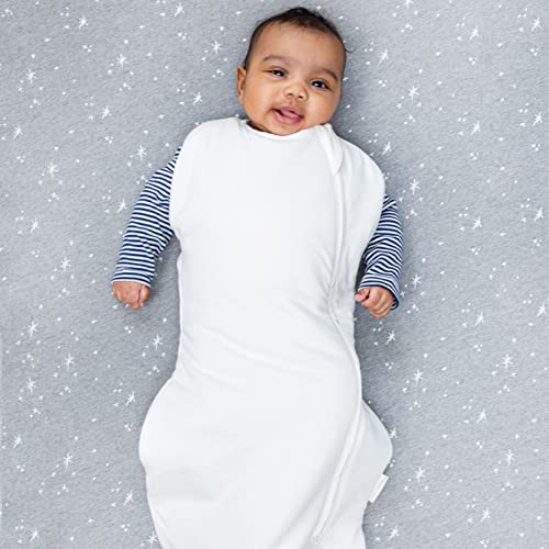 Image of Happiest Baby Sleepea Comforter Swaddle - 100% Organic Cotton Baby Swaddle Blanket - Doctor Designed Promotes Healthy Hip Development (Ivory, Large)