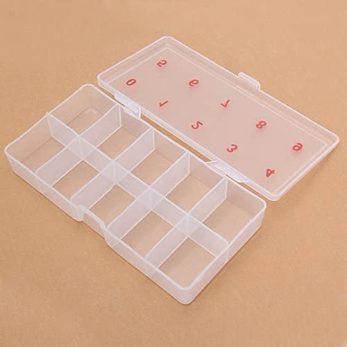 Empty Transparent False Nail Art Tips Rhinestone Storage Case Box Container 10 cells