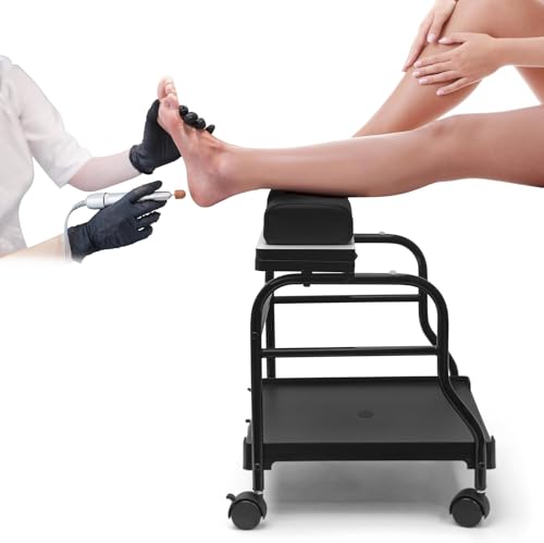 Elitzia Portable Pedicure Cart with Foot Rest - Beauty Salon Nail and Foot Bath Spa Trolley - Professional Stand Station ET27971 (Black)