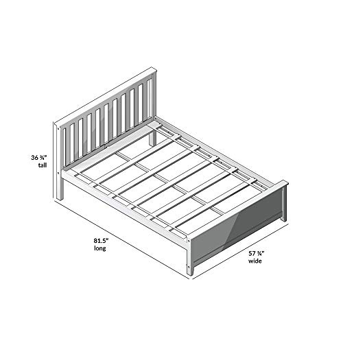 Plank+Beam Solid Wood Full Bed Frame, Platform Bed With Headboard, Espresso #TOP5