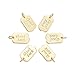 DanLingJewelry 10 pcs Metal Charms Real 18K Gold Plated Rectangle Word Good Luck Charms for Jewelry Making DIY Bracelet Necklace 15x9mm