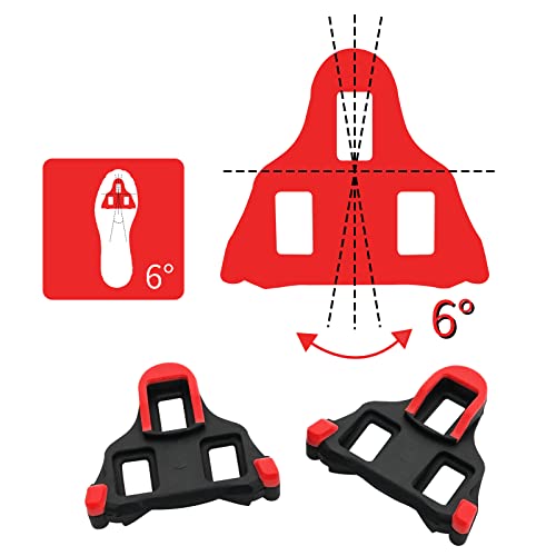 Olywan Spd Sl Cleats Bike Clips Compatible With Shimano Pedals Road Bike Bicycle Cleats Set For Outdoor Indoor Cycling & Replacement Mountain Bike (6 Degree Float) Red #TOP4