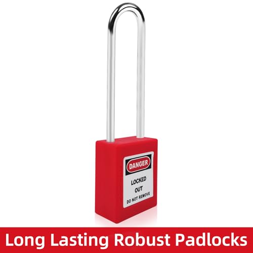 Image of Lockout Tagout Locks Set 5pcs Loto Locks,Red Lockout Locks Keyed Different,Safety Padlocks for Electrical Lockout Tag Out Kit,2 Keys Per Lock, OSHA Compliant Lock Out