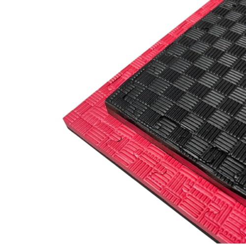 JOWY Tatami Puzzle para Gimnasio, Artes Marciales, Judo, Karate, Taekwondo, Yoga, Fitness y Zonas de Estiramiento | 1x1m | 2,5 cm grosor | Acabado F | Color Negro/Rojo (9 unidades)