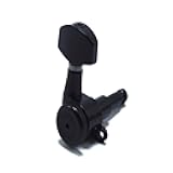 Grip-Lock Vintage 6 Inline Bass Side Staggered Closed 8.5mm Tuners with Universal Mounting Plate, Black