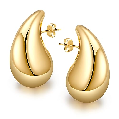 Chunky Ohrringe Gold Dupes Chunky Gold Hoop Earrings für Damen Creolen...