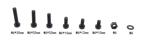 Miniatura 2 de Metric M6 Nylon Phillips Tornillos de cabeza cacerola Tuercas Arandelas planas Kit surtido (negro)