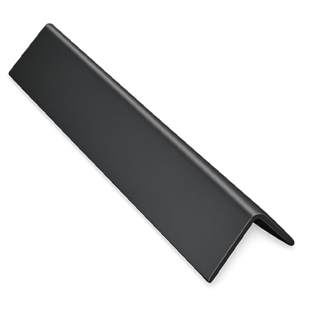 Built Right 8mm Cladding Trims for Bathroom Wall Panels, Cove, U, Internal, External, H & L Trim, 2700mm, White Black Silver (Black, L Trim)