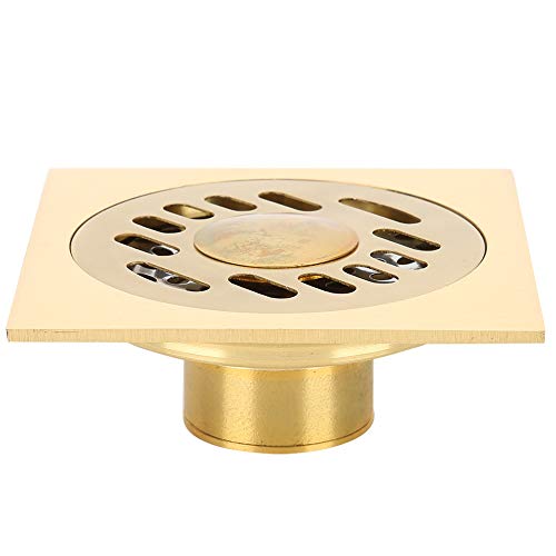 Drenaje de Piso de Cobre, colador Dorado baño y Ducha, colector de Cabello de Gran Calibre, escurridor, Protector de desagües Anti-Olor, tamaño 10x10cm, para hogar