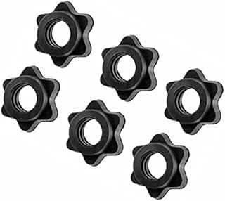 Cyleibe 6 Pcs Dumbbell Hex Nut, Dumbbell Screw Ends Anti-Slip Spin-Lock Collar Dumbbell Hex Nut Screw Clamps For Barbells Bars Training (Internal diameter: 2.5 cm)