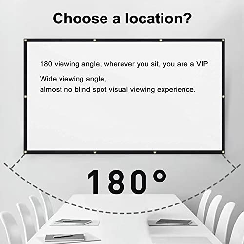 Aajk 150 Inch Projector Screen, Portable Projection Screen 16:9 Foldable Washable Spandex Sheet Outdoor Movies Screen，For Indoor Outdoor Use(White) #TOP4