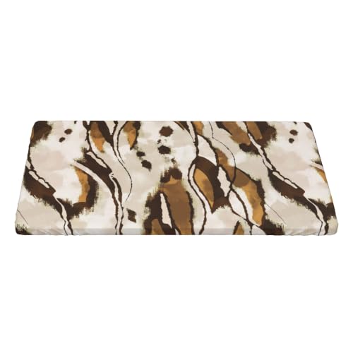 Nappe extensible feuilles tropicales 76 X 122 cm lavable et imperméable blanche