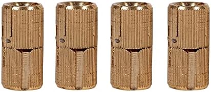 Hsthe Sea 4 Pcs Brass Hidden Concealed Hinge Invisible Barrel Hinge 180°Opening Angle Brass Hidden Concealed Hinge for Wooden Doors, Cabinet Doors, Tables, DIY (14mm)