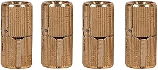 Hsthe Sea 4 Pcs Brass Hidden Concealed Hinge Invisible Barrel Hinge 180°Opening Angle Brass Hidden Concealed Hinge for Wooden Doors, Cabinet Doors, Tables, DIY (14mm)