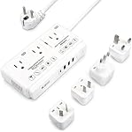 220v to 110v Travel Voltage Converter: International Universal Voltage Converter US to Europe Power Strip Plug Transformer - 2000W Electric Hair Dryer Step Down Outlet Converters for European UK EU