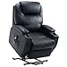 HOMCOM Sessel mit Aufstehhilfe Aufstehsessel Fernsehsessel mit Aufstehhilfe Relaxsessel Verstellbarer Winkel Fernbedienung Kunstleder Schaumstoff Metallrahmen Schwarz 84 x 92 x 109 cm