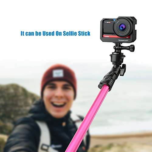 Forevercam Aluminum Tripod Mount Adapter For Gopro Monopod Adapter Mount Compatible For Gopro Hero 11/10/9/8/7/6/5/4/3+/3/2/1/ Dji Sony Akaso Campark And Other Action Camera Black #TOP4