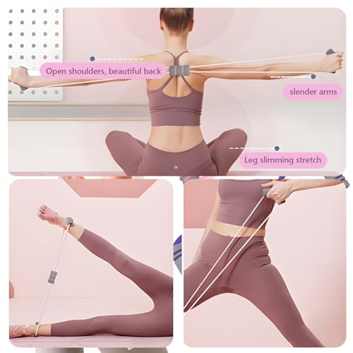 2 Figure 8 Bande de Résistance, Corde de Tension Multifonctionnelle, Bandes Élastiques de Musculation, Extenseur de Poitrine, pour Entraînement Gym Pilates Yoga – Image 6