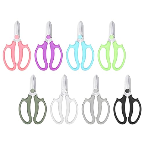 NOLITOY Ciseaux de Jardinage 8 Pièces Multicolores Sécateurs à Contournement à Main en Acier Inoxydable pour Taille Fleurs, Verger et Composition de Fleur, Outils Horticoles Polyvalents