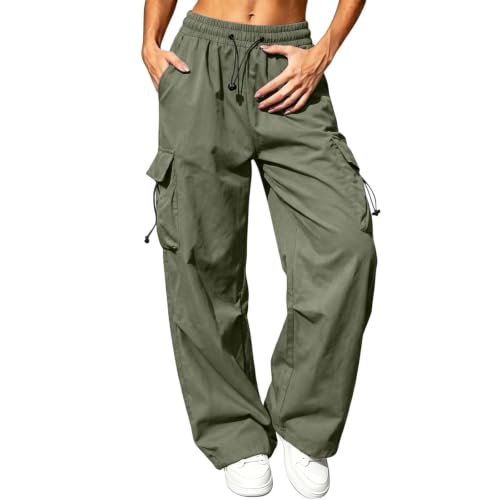 Womens Cargo hiking pants Y2K Baggy Stretchy High Waisted Jogger Trousers - image 1
