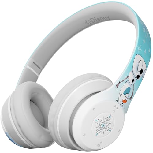 Disney Frozen Bluetooth Headphones - Over The Ear Bluetooth Wireless Headset with Built-in Mic and Up to 15 Hrs Playtime - Disney Frozen Gifts for Women Men All Fans of Olaf Anna and Elsa Gifts