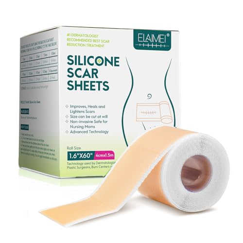 Image of Silicone Scar Sheets(1.6 inch x 60 inchInch- 1.5M), Scar Tape, Scar Strips, Medical Grade, Scar Remover, C-Section, Surgery, Keloid, Tummy Tuck, Scar Patch.
