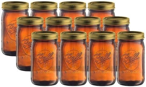 Ball WIDE MOUTH Quart (32 oz.) Glass Food Preserving Pickling Can...