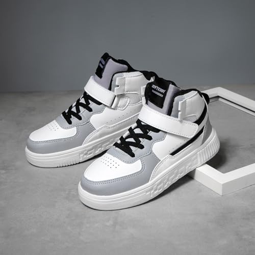 Boy Girl Board Shoes Non-Slip Outdoor Adjustable Strap Closure High Top Sneakers for Little Kids/Big Kids Age 6-12 Years2