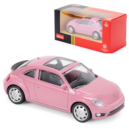 CMJ Voiture Miniature Volkswagen Coccinelle 1:43 en Fonte sous Pression - Rose - Objet de Collection détaillé - Produit sous Licence Officielle
