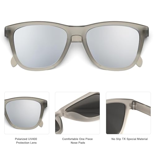 Image of WISTON Polarized Round Sunglasses for Women & Men,Running Sunglasses Retro Classic UV400 Protection TR Frame Lightweight 8107