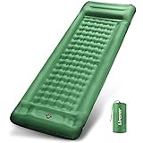 Isomatte Camping Luftmatratze Selbstaufblasend Outdoor, Ultraleicht Aufblasbare Matratze Schlafmatte mit Kissen, Verbreiternde Camping Isomatte Kinder Fußpresse Pumpe für Camping Zelte Wandern Reisen