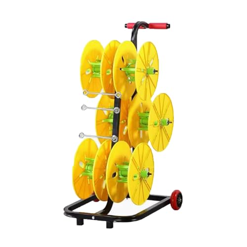 Wheeled Spool Stand 6 Cable Dispensers - Conduit Display And Storage Nylon Accessory Holder For Electrical Industrial And Retail Use
