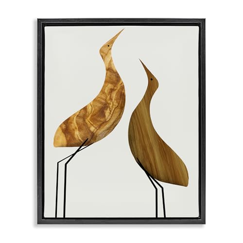 Modern Rustic Bird Tree Pattern, 17 x 21 Inch Canvas in Floater Frame