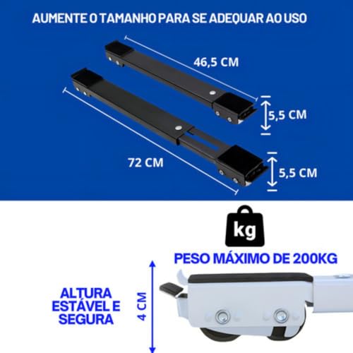 Suporte Móvel Base Móvel com Rodinhas Adequado para Geladeira Máquina de Lavar Móveis e Eletrodomést
