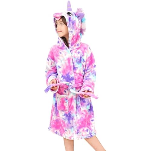 Doctor Unicorn Soft Unicorn Hooded Bathrobe Sleepwear - Unicorn Gifts for Girls