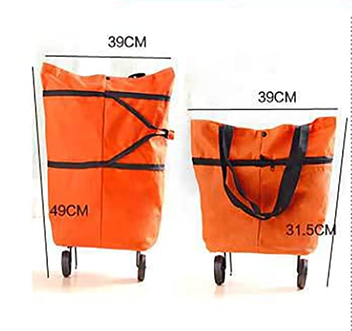 MFLASMF Wiederverwendbare und praktische Einkaufstasche auf Rädern, Faltbare Einkaufstasche, tragbare Faltbare Trolley… – Bild 8