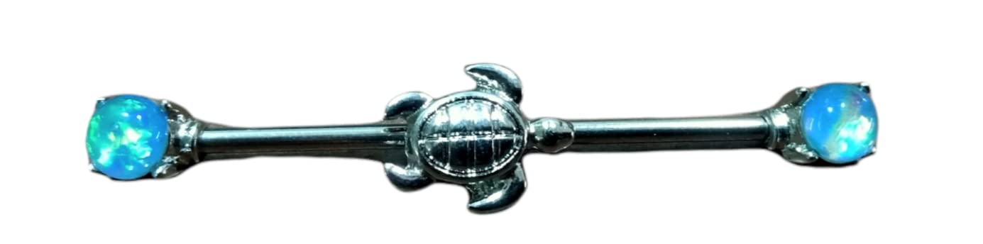 Traditional Tattoo SupplyStainless Steel Silver Plated Tortoise Shaped Helix Bar Ball Cartilage Top Upper Stud Ear Piercing (1.6mm)