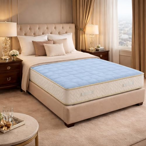 Matelas 160x200 - Hauteur 20 cm Soutien Ferme et Durable Haute Densité 35 kg/m³ – 2 Faces de Couchage (Face Bleue Design) – Certifié CertiPUR & Oeko-TEx –...