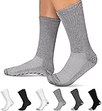 Diabetic Socks with Grips for Women & Men | Non Binding Edema, Neuropathy Socks | 6-pairs
