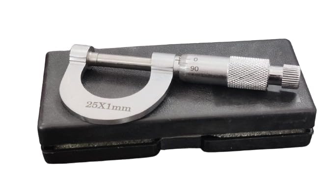 Chromium Plated Micrometer Screw Gauge 0-25mm [25x1/100] S.S thread in Black plastic Box, least count 0.01mm [with measurement chart] Useful for precision measurement in Laboratories & Workshops. (B0D9DB845B) Amazon Price History, Amazon Price Tracker