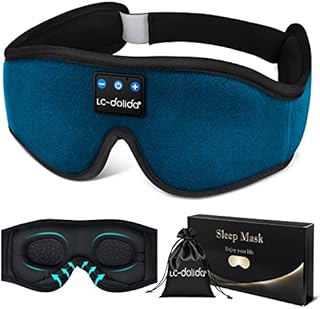 Sleep Headphones Bluetooth Sleep Mask,Breathable Eye Mask with Headphones Cool Gadgets Christmas Relaxation Gifts for Men & Women,Built-in HD Ultra Soft Speakers for Sleep Aids Office Nap Travel Rest