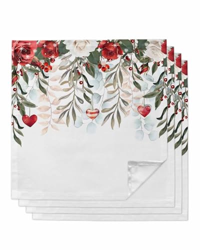 Set de 4 Servilletas de Tela Florales Blancas 50.5x50.5 cm miniatura 1