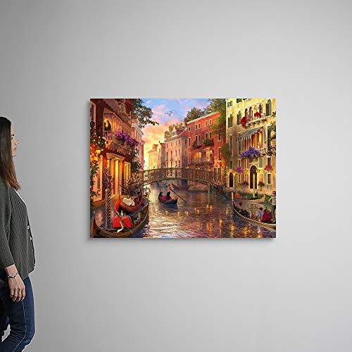 Sunset In Venice Canvas Wall Art Print, Venice Artwork #TOP1