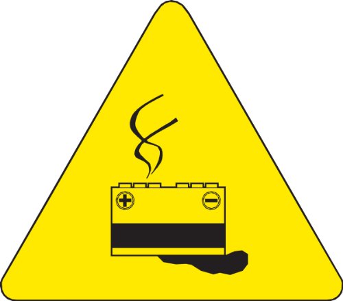 Signalisation risque de batterie Brady 60186 étiquette autocollante jaune