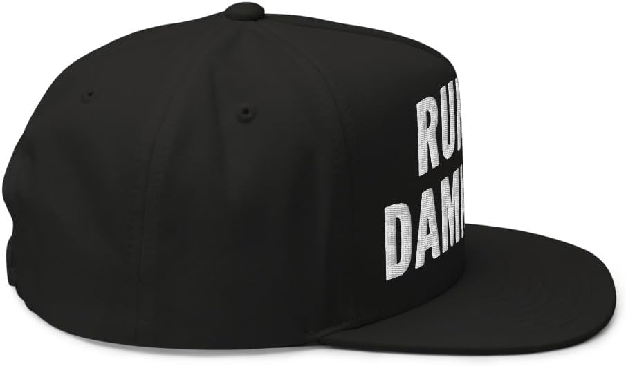 Run The Damn Ball Hat (Embroidered Flat Bill Snapback Cap) - Image 6
