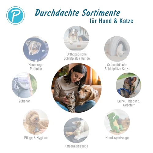 Petlando Mesh Hundehalsband – leicht, atmungsaktiv, weich mit Mesh gepolstert, stufenlos verstellbar, robust & strapazierfähig mit O-Ring – Halsband Hund M 45-50cm, Petrol