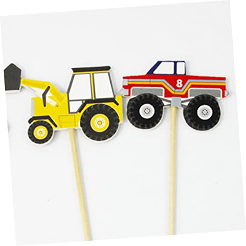 FAVOMOTO 24 Unidades topo de bolo de caminhão topo de bolo cruzado cofrinho para Trator e empilhadei